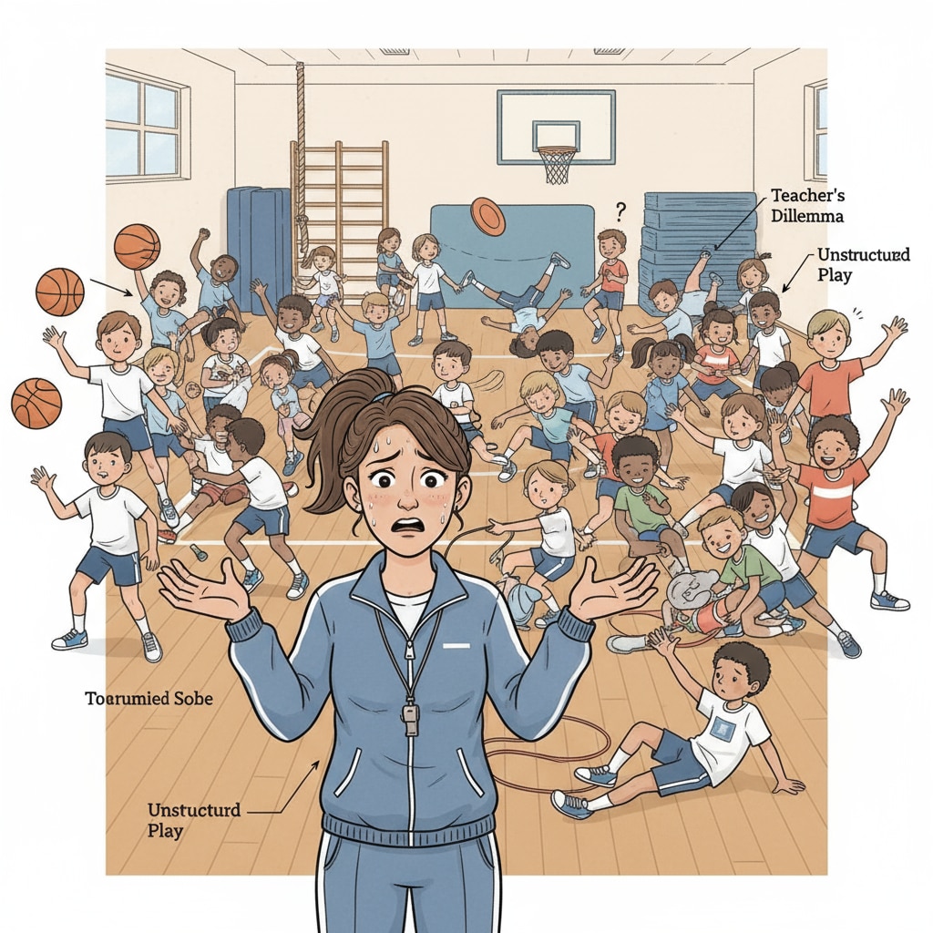 Stressed physical education teacher due to increased workload from special course substitution, relevant to special courses, teacher substitution, physical education classes, and educational resources