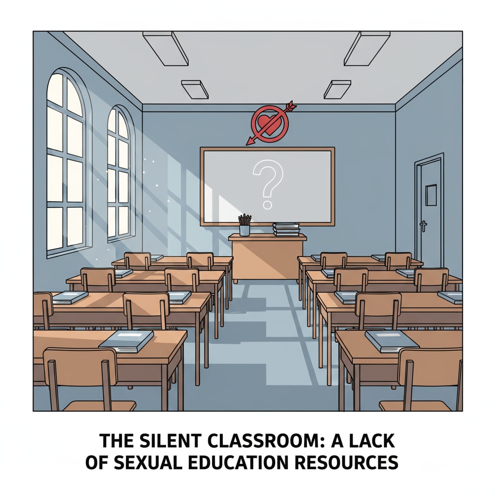 Empty classroom indicating lack of sexual education resources for adolescents