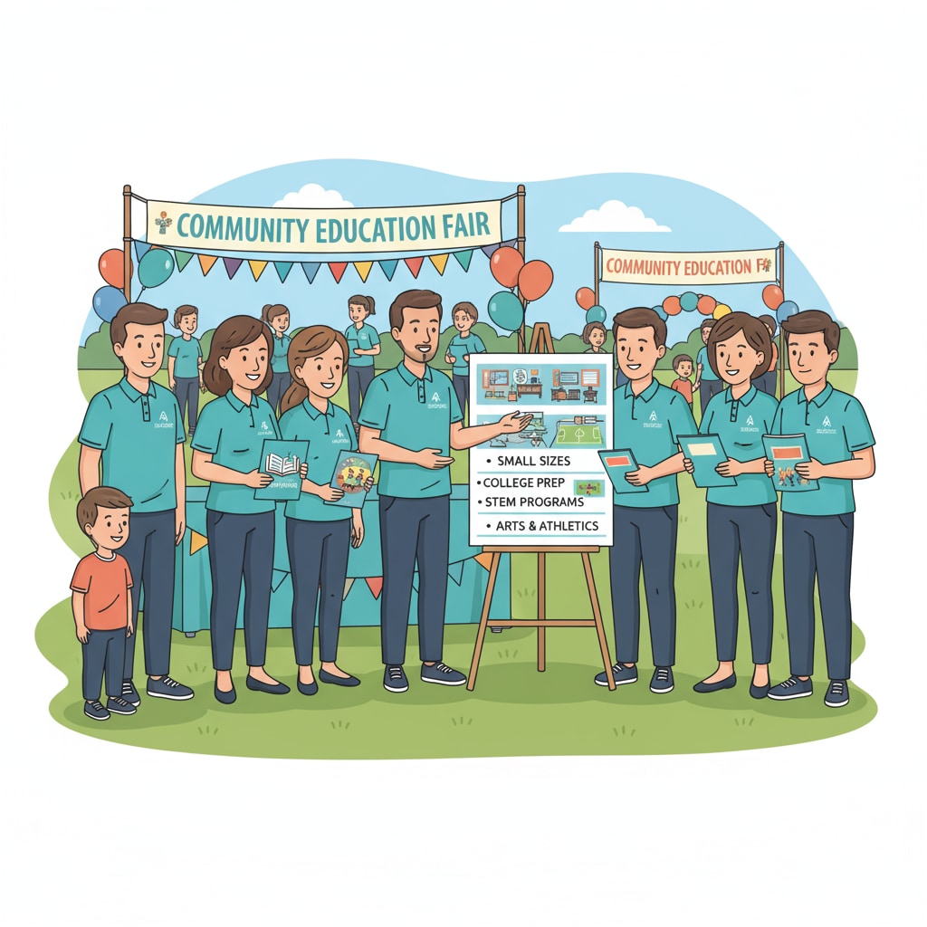 Charter school teachers engaged in community recruitment activities