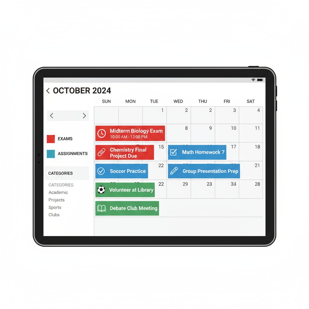 A free calendar app with features to help K12 students develop organizational skills