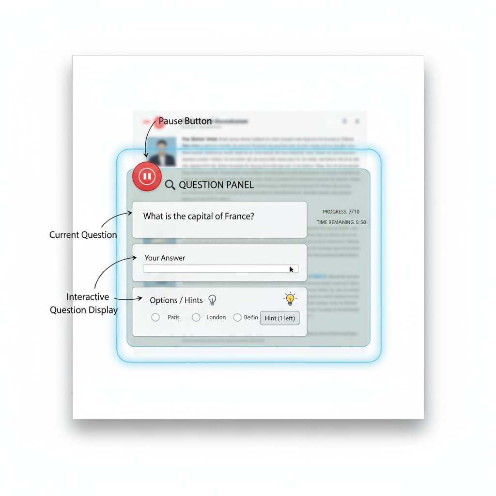 Browser extension interface for enhancing learning attention