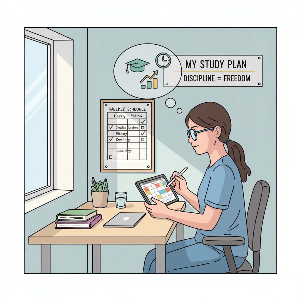 A student showing self-discipline in online learning