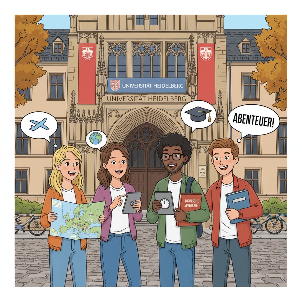 European students starting their German study journey facing language barriers and adapting to overseas life