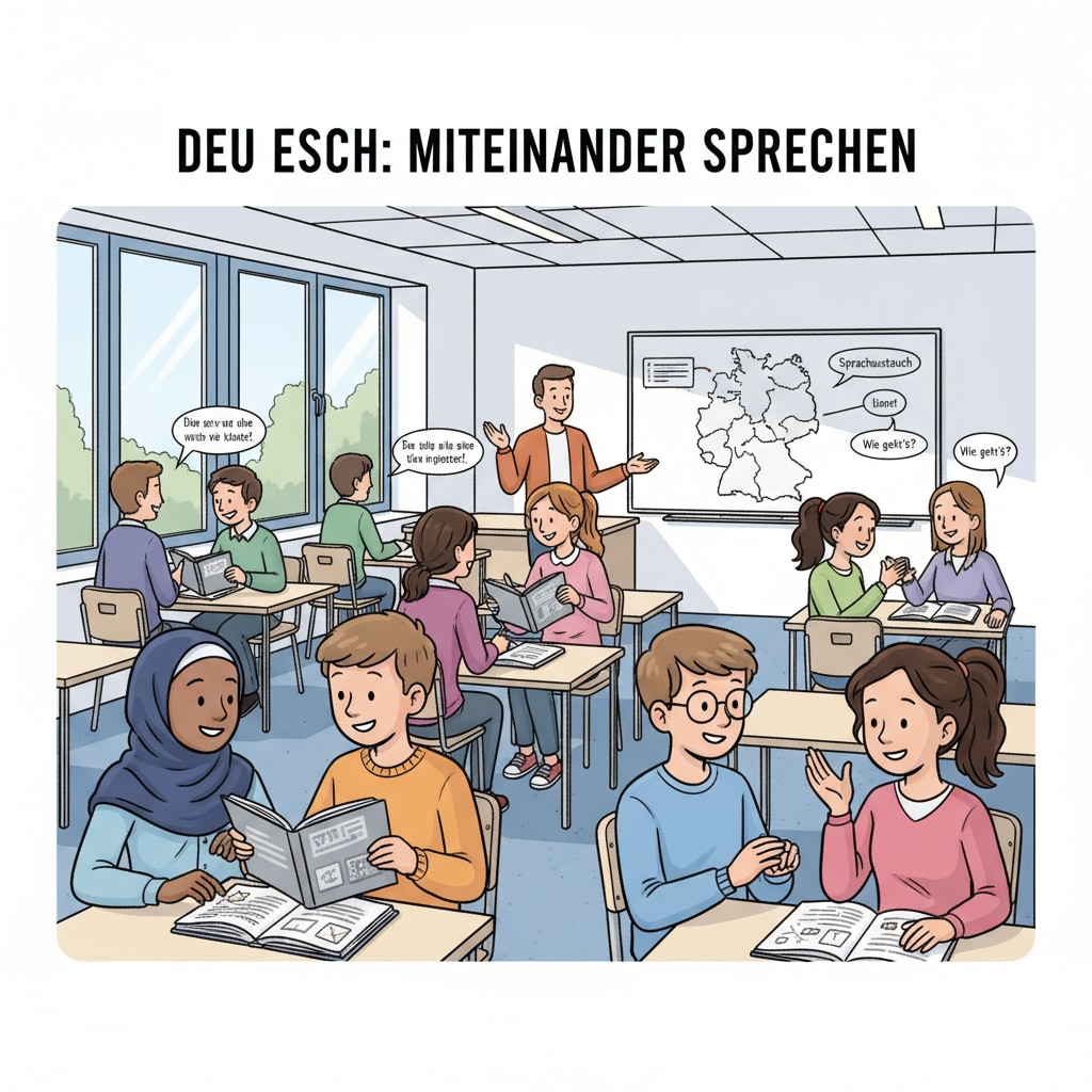 European students overcoming language barriers through language exchange during their German study and overseas life