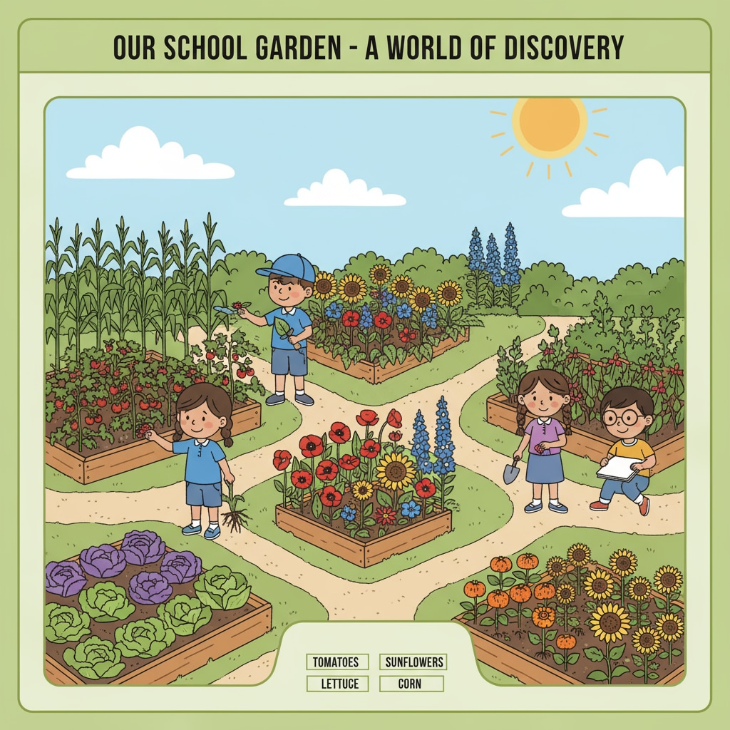 School garden showcasing educational benefits and facilitating interdisciplinary learning