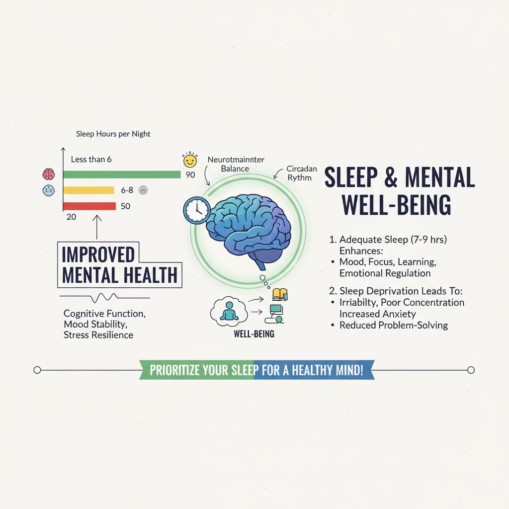 Graph showing the connection between sleep and mental health in the context of school stress for K12 students