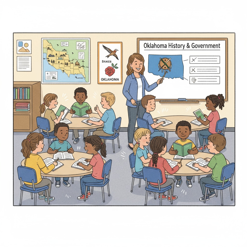 K12 students in Oklahoma engaged in a group discussion from a world perspective
