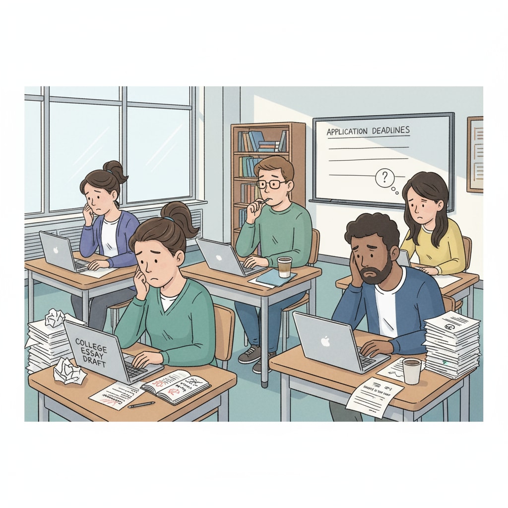 Students working on college application personal statements worried about AI detection