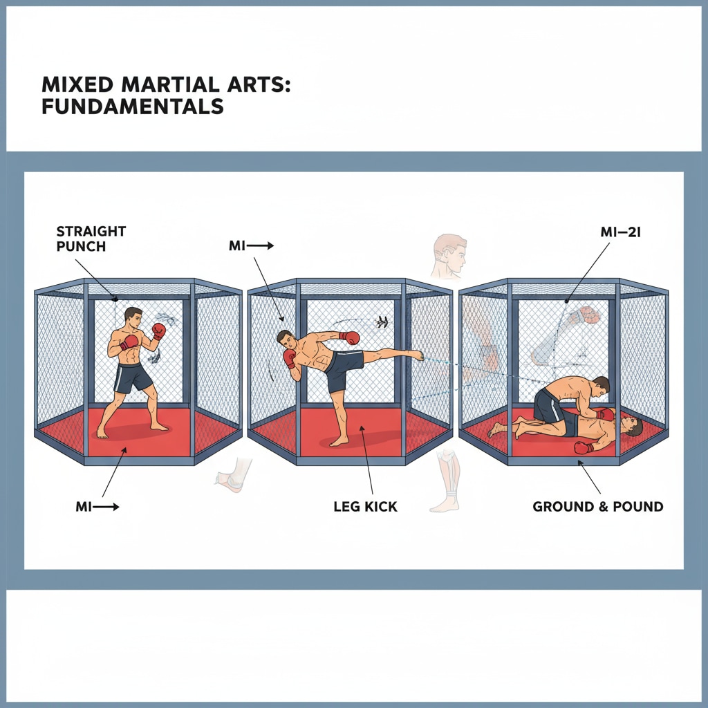 An MMA fighter training as part of extracurricular activities relevant to college applications