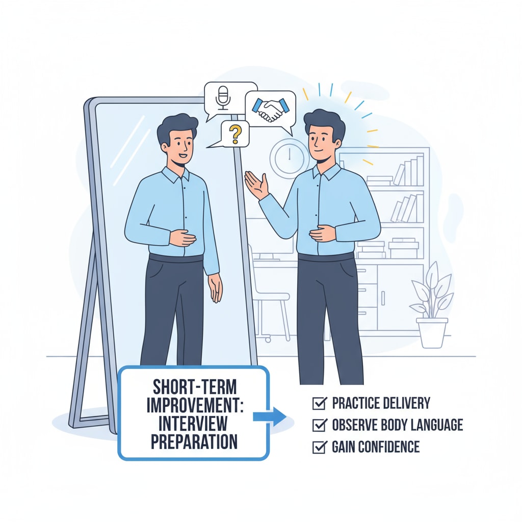 A person practicing communication skills for interview preparation in a short time