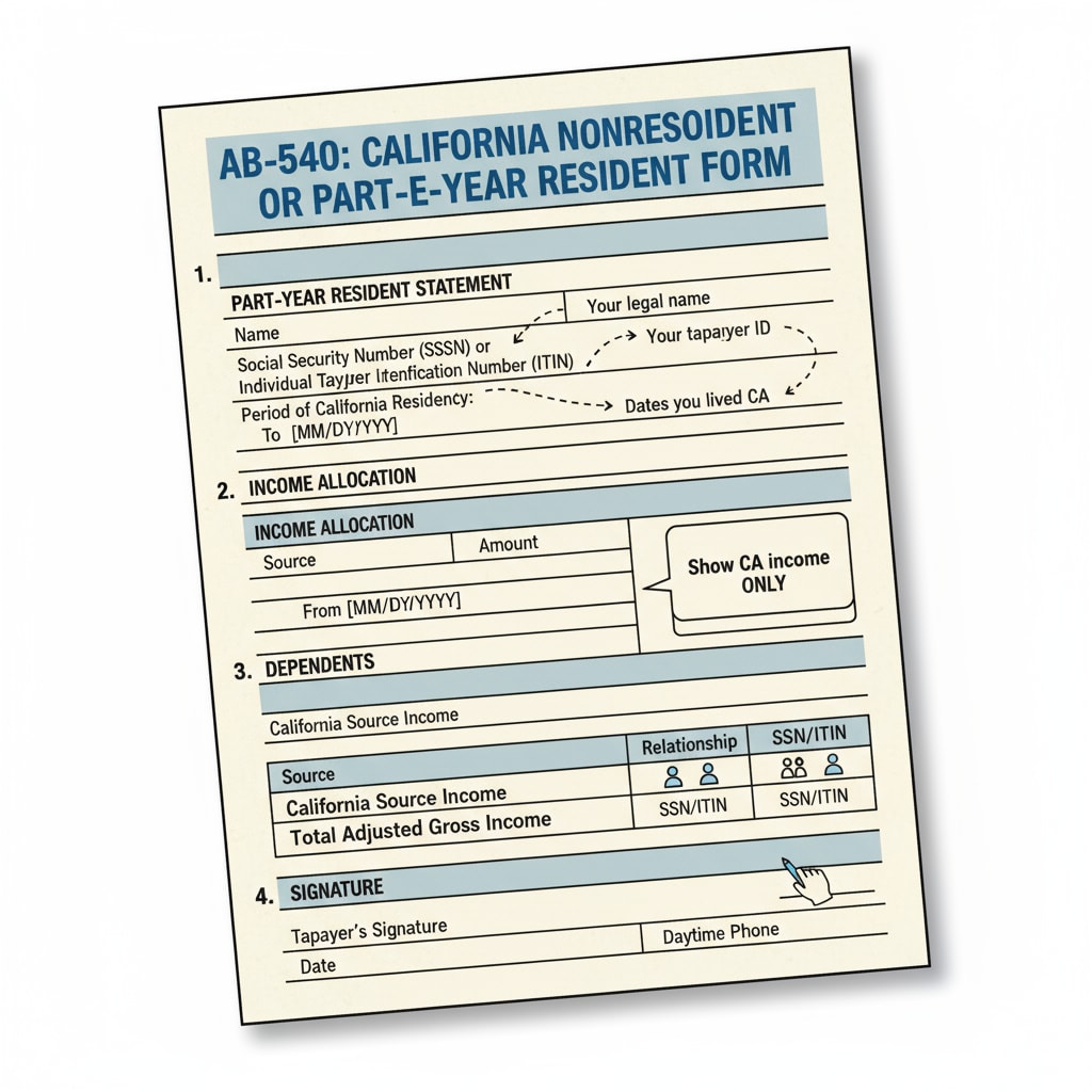 Close-up of AB-540 form for tuition appeals and in-state resident status determination