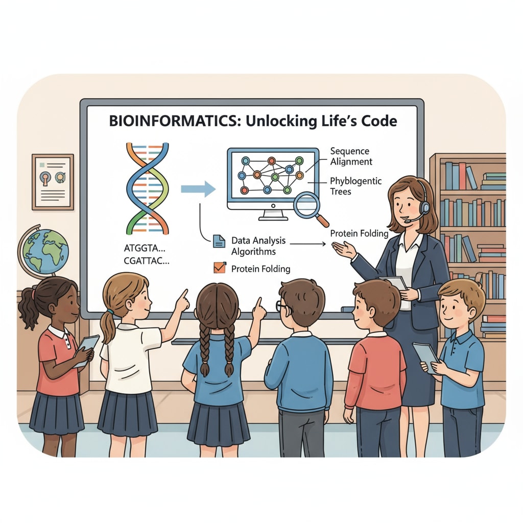 K12 students exploring bioinformatics concepts