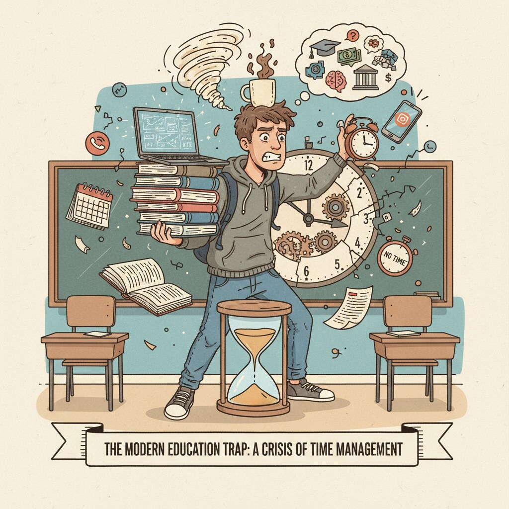 Stressed student due to lack of skills related to real-life challenges, student preparedness, school responsibilities, and life skills
