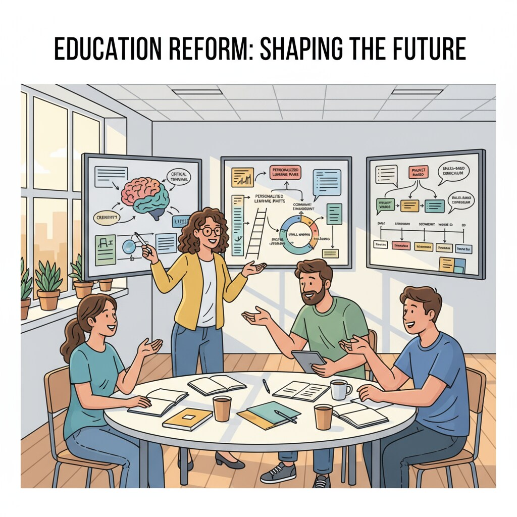 Young educators discussing education reform for educational career planning, education system reform, and teacher development