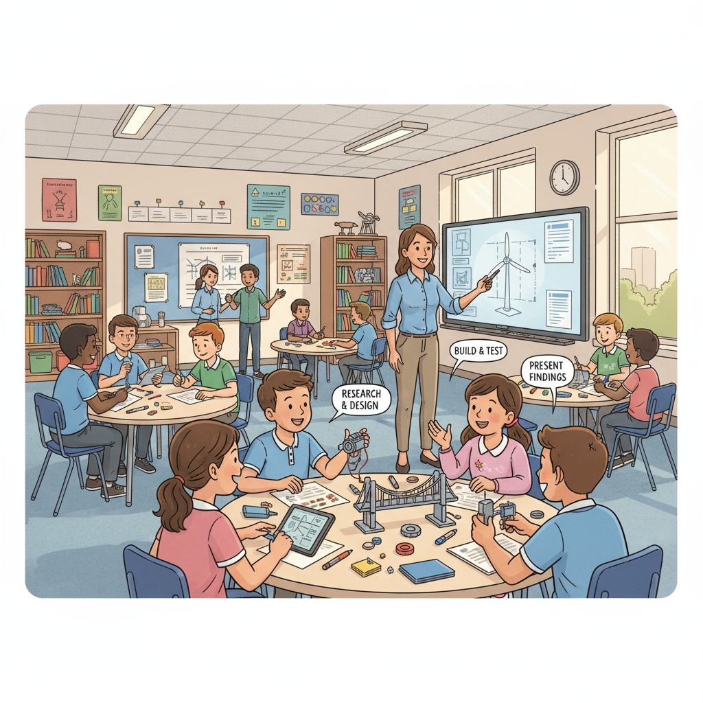 Teacher conducting project-based learning for educational career planning, education system reform, and teacher development