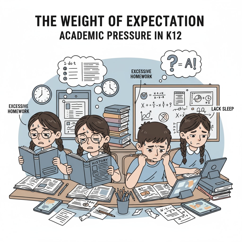 K12 students under pressure in a classroom related to mental health, school withdrawal, and social pressure