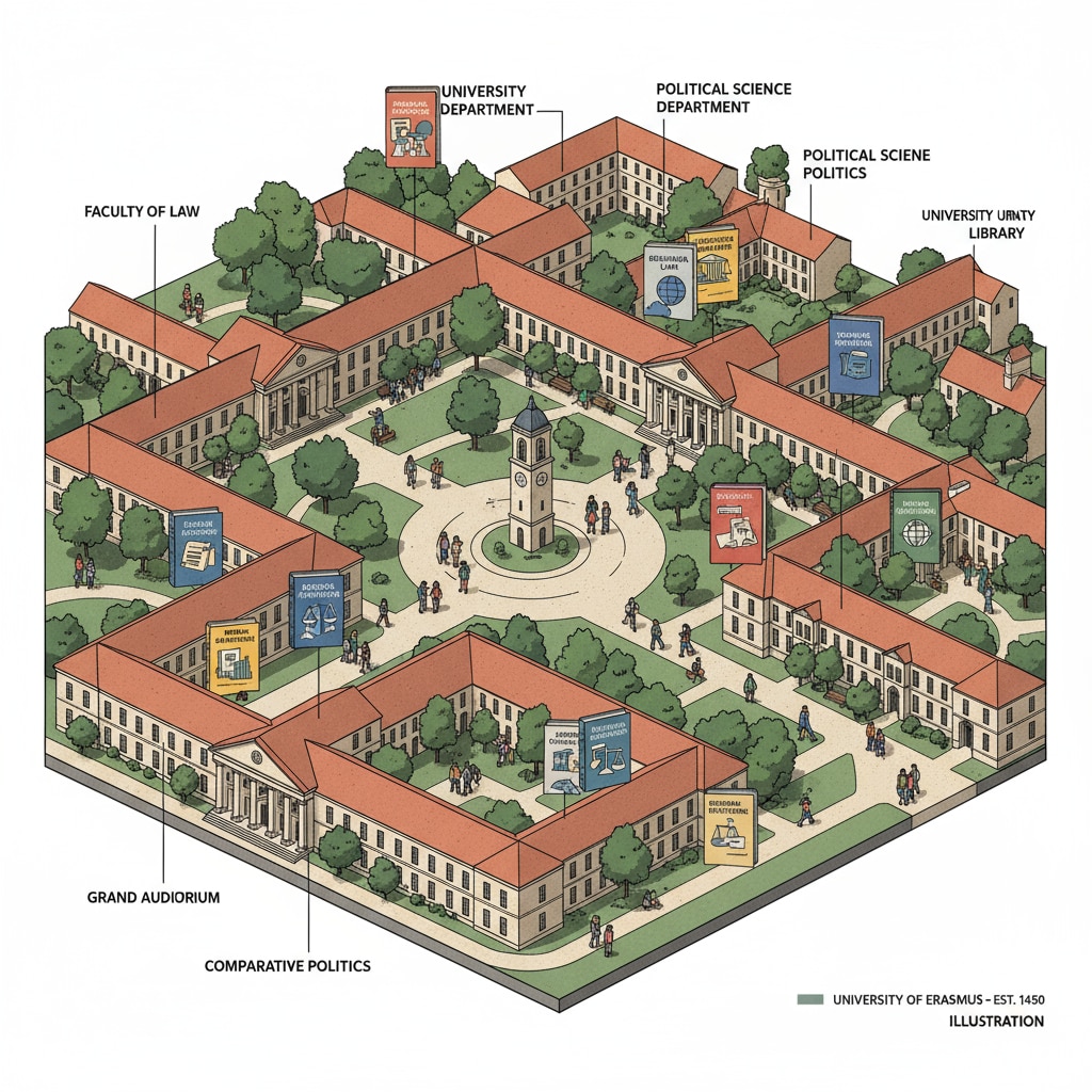 Aerial view of a European university campus relevant to political science, European universities, and school recommendations