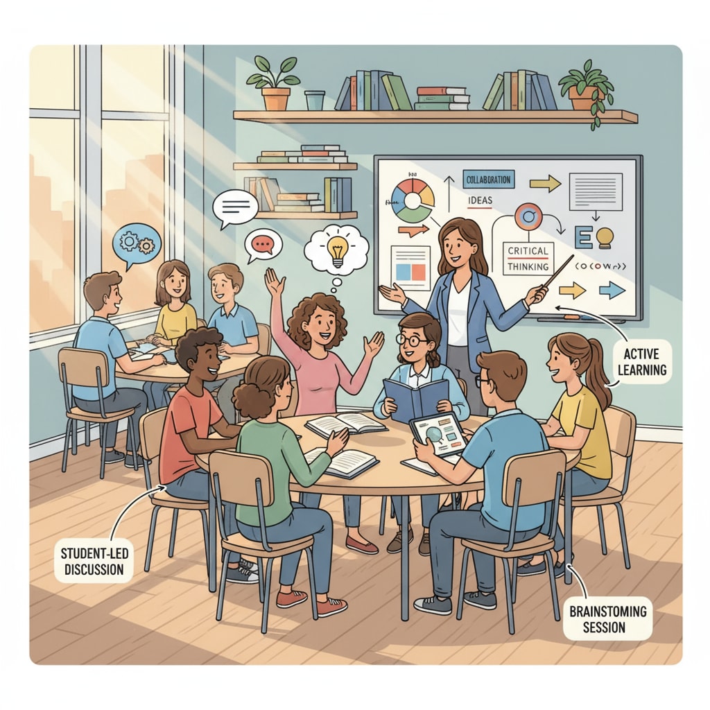 Students discussing in an afternoon class
