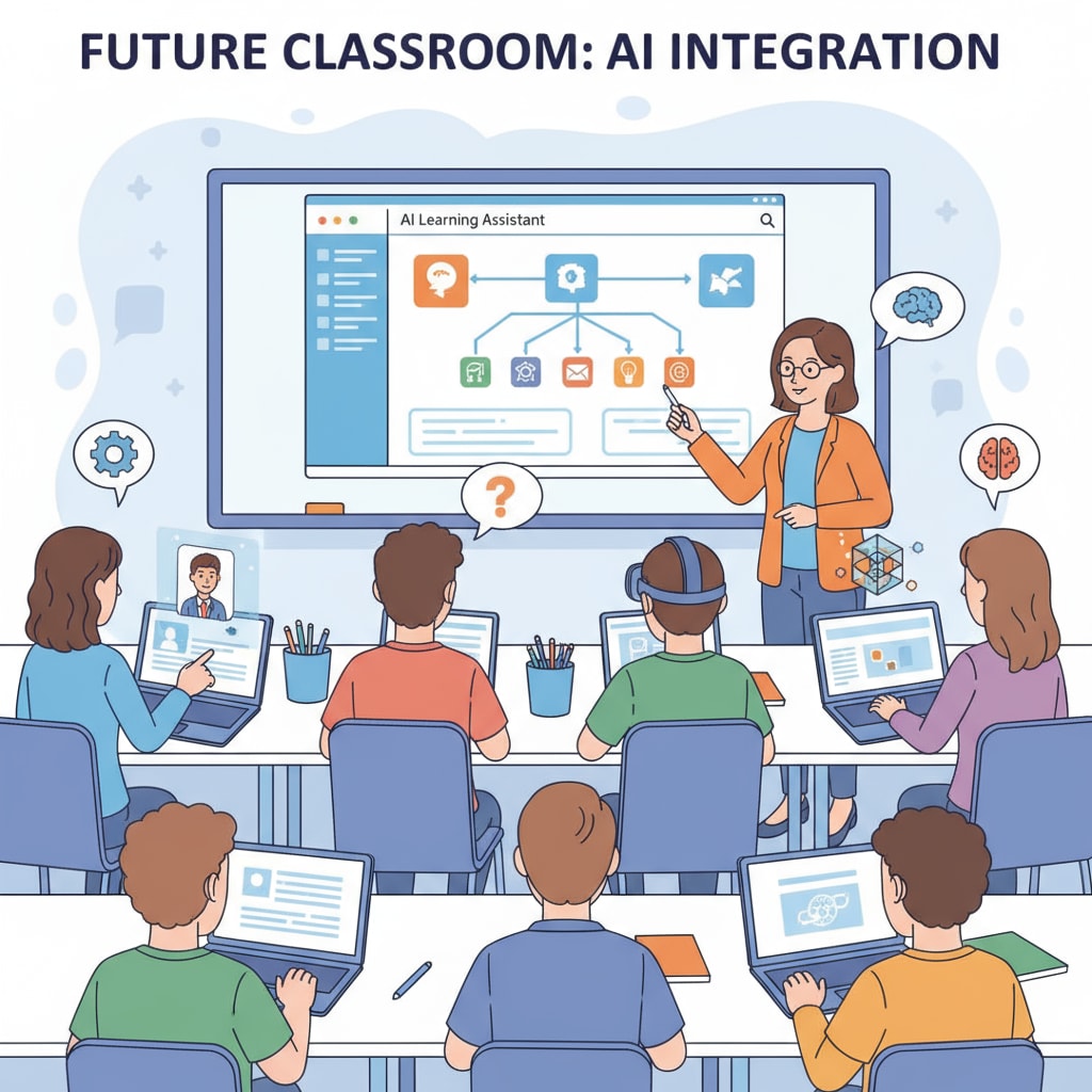 Students using AI tools in a K12 classroom related to artificial intelligence, higher education, and employment automation