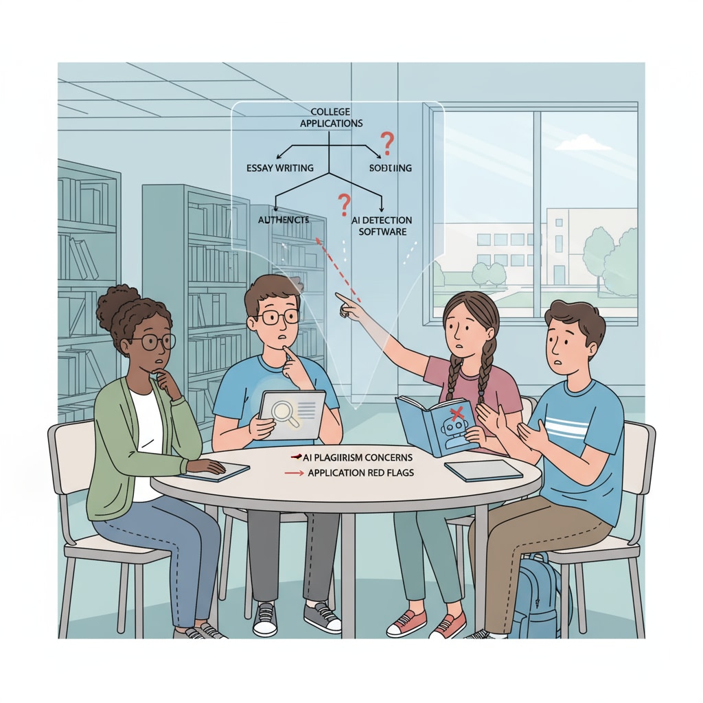 Group of students discussing AI detection issues in college applications