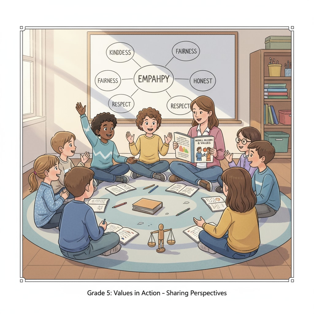 Classroom discussion on moral values related to ethical and moral courses in K12 education reform