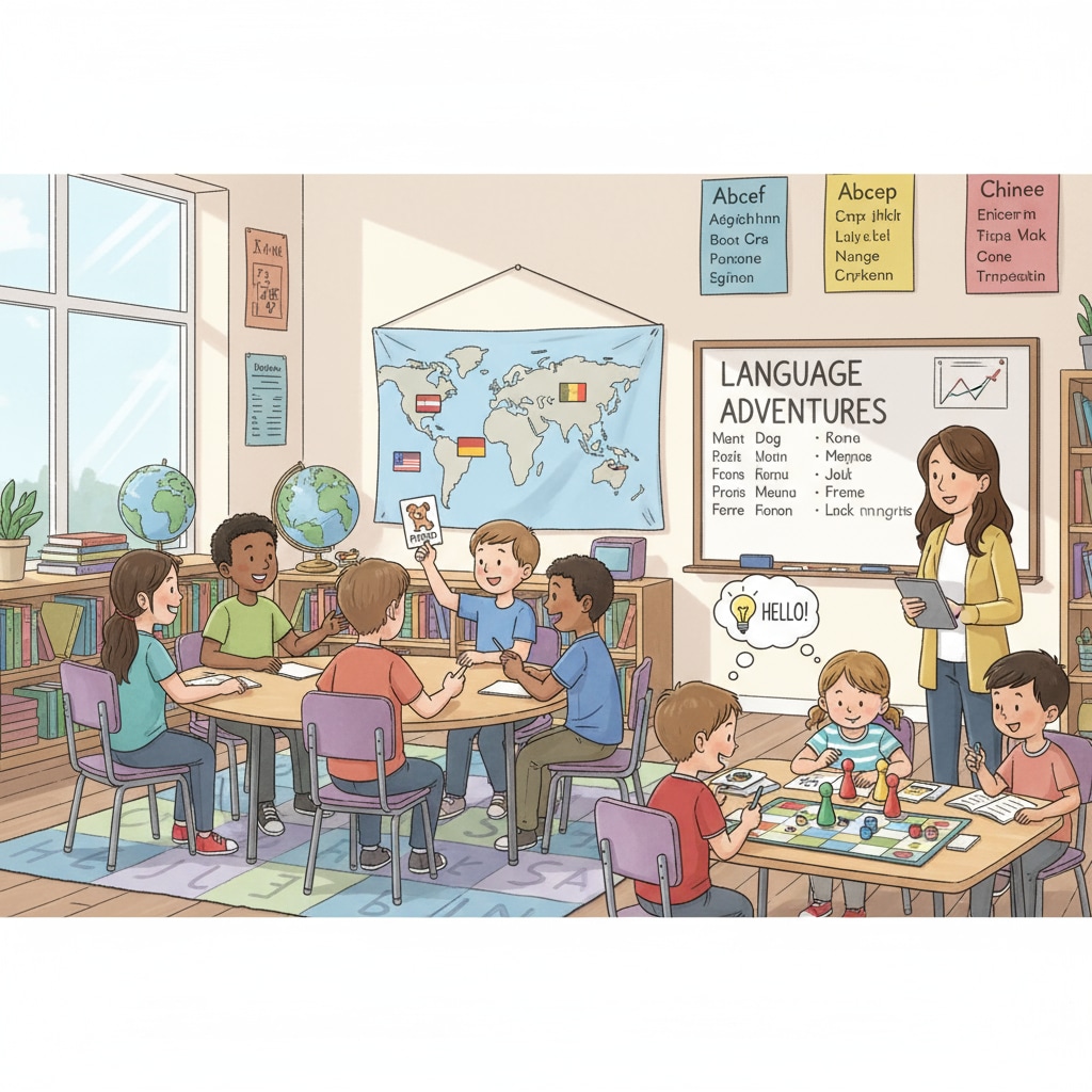 K12 students engaged in multilingual learning activities related to language learning methods and planning