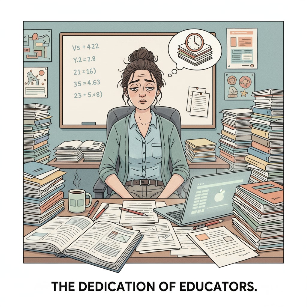 A K12 teacher suffering from overload and burnout.