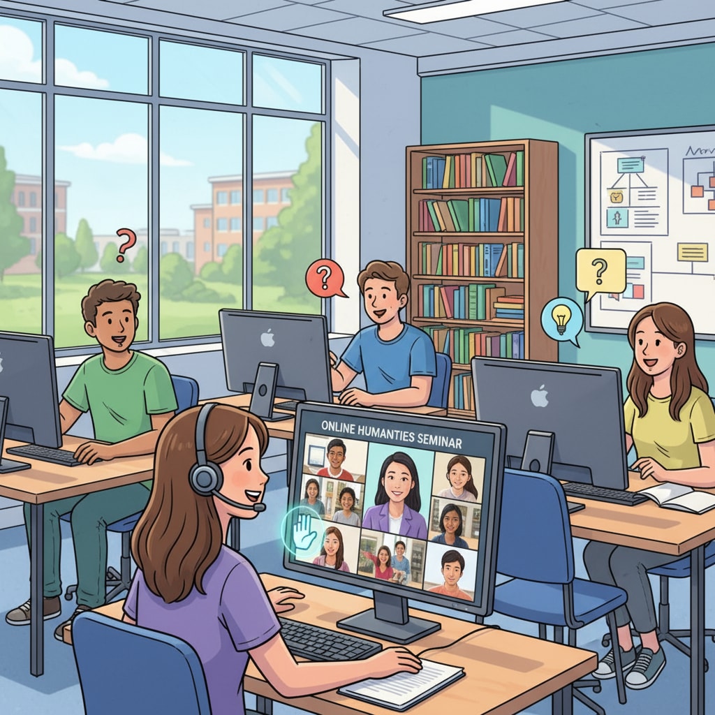 K12 students participating in an online humanities course related to philosophy, religious studies, and Islamic thought