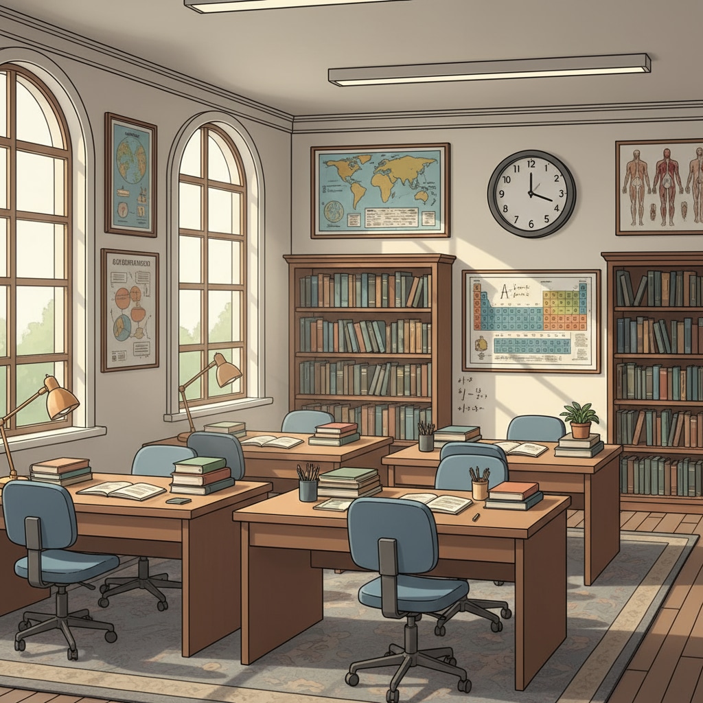 A well - organized study room that helps students improve their concentration for better deep thinking and cognitive development