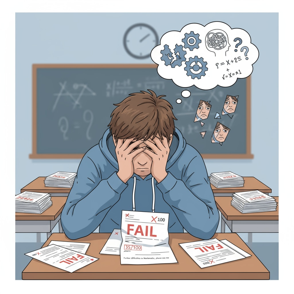A student showing self-loathing and frustration after receiving a poor test result related to cognitive learning issues.