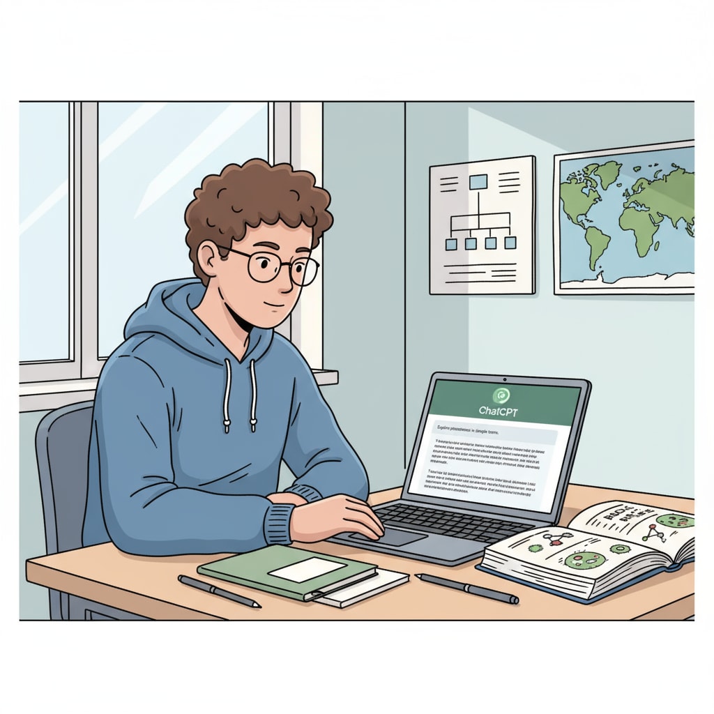 Student using ChatGPT for academic tasks in K12 education