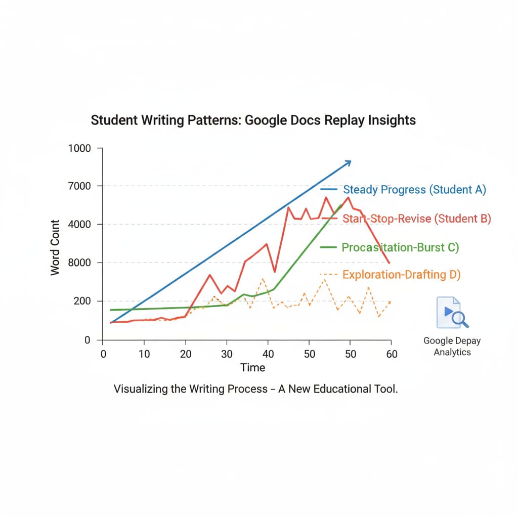Graph of student writing patterns for academic integrity and teaching insights