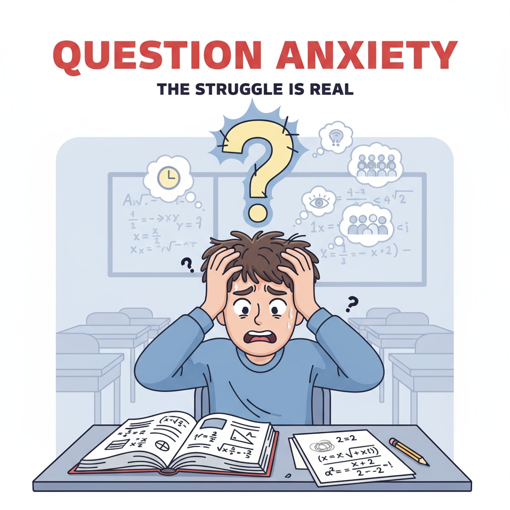 A stressed student in a math class due to 