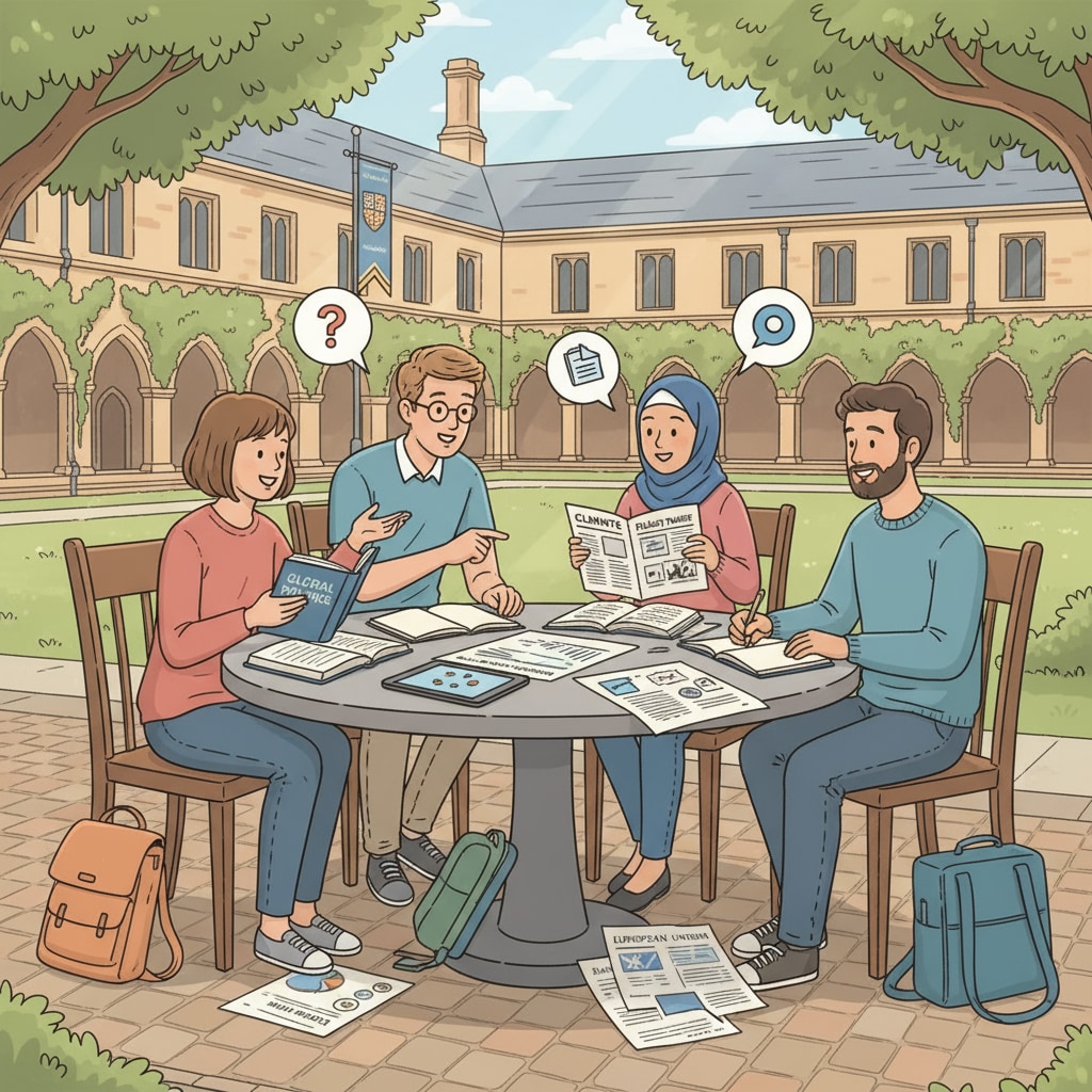 Students discussing politics at a European university relevant to Politics, European Universities, Study Abroad Recommendations
