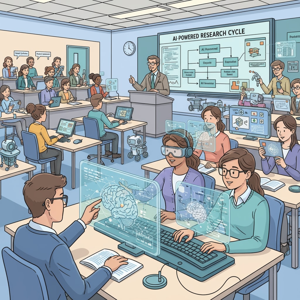 Students using AI tools in a higher education setting related to artificial intelligence, higher education, and automation