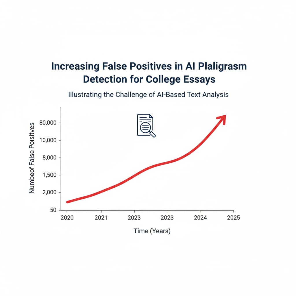 Graph depicting the increase in false positives of AI detection for college application personal statements