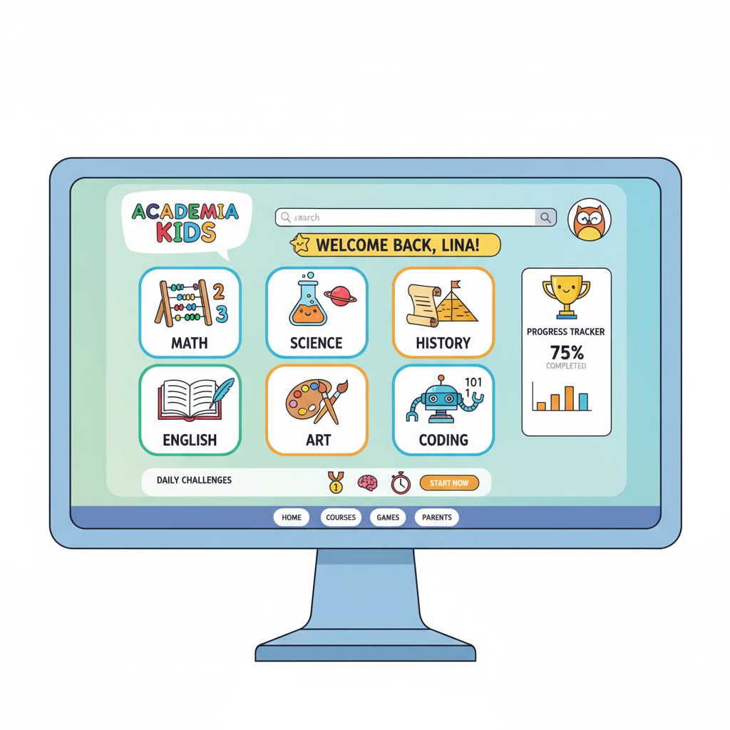 Interface of a popular free K12 learning platform related to DM