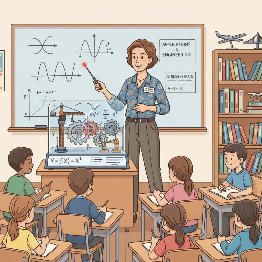 A mechanical engineer-turned teacher using a model in math teaching