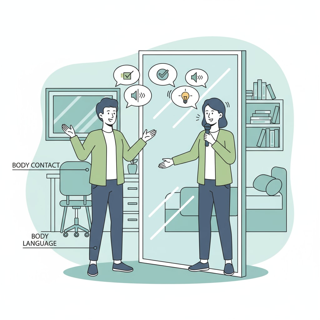 A person practicing communication skills for a teacher interview in a short time.