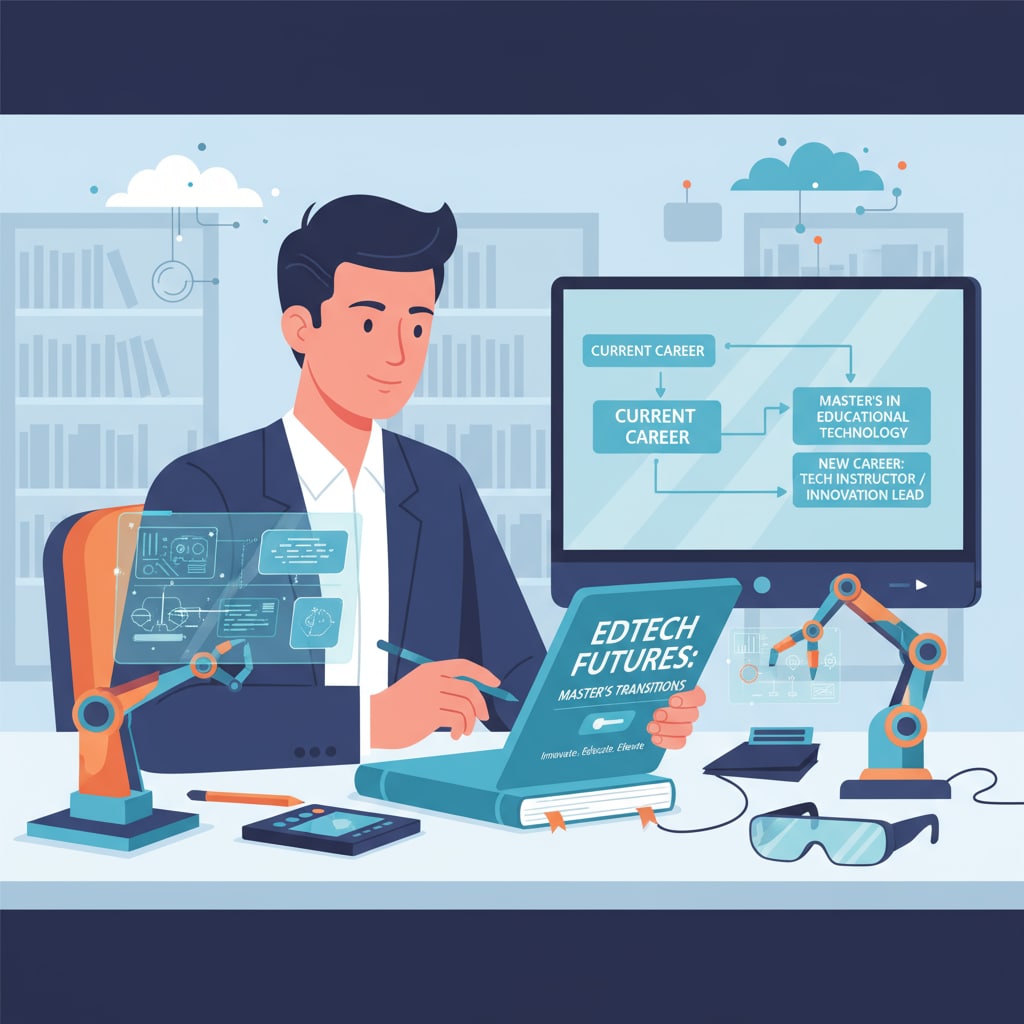 A person engaged in learning educational technology for career transition from nursing to K12 education