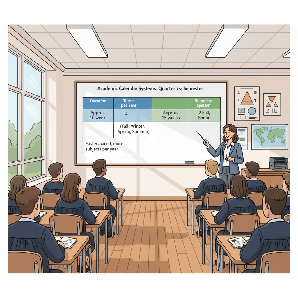 Comparison of quarter system and semester system in a classroom setting