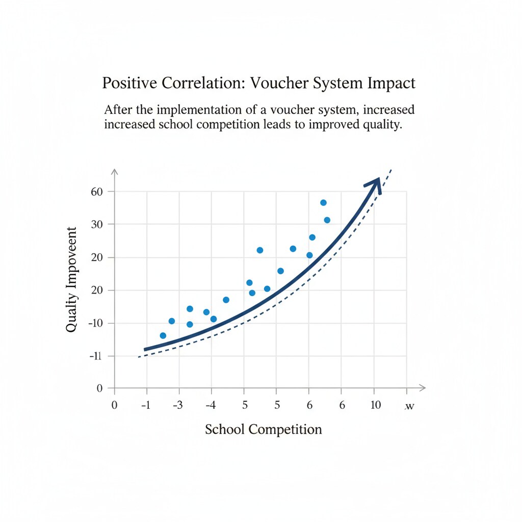 Graph showing the relationship between school competition and quality improvement in K12 education after the voucher system