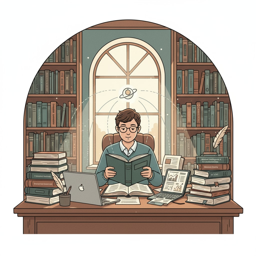 A student engaged in master's education study