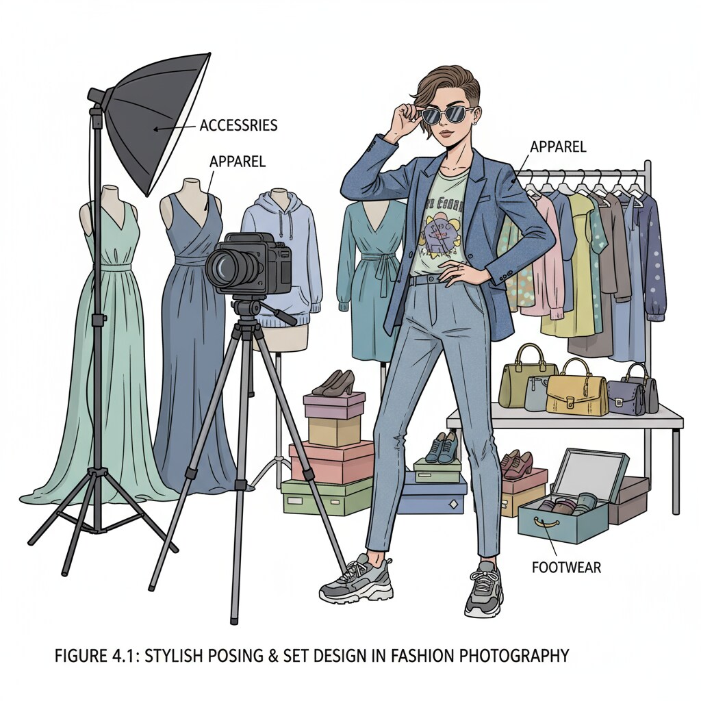A young model engaged in a photo shoot related to GED, high school education, and the modeling career