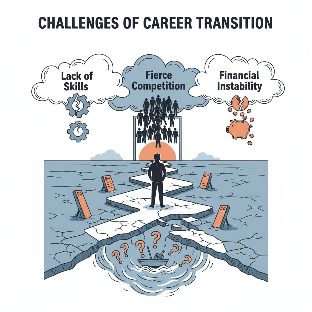 Graph showing career transition difficulties related to career planning, physical therapy, and content creation
