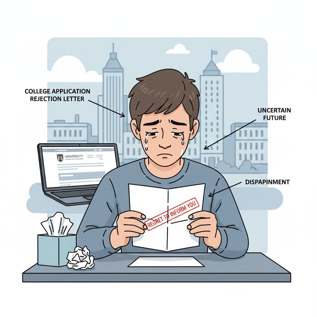 Disappointed young person after receiving a college application rejection due to false AI detection