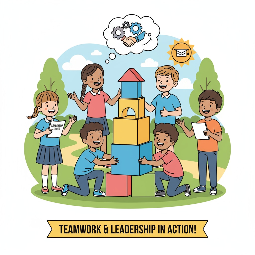 K12 students engaged in a leadership activity related to General Motors, IQ research, and leadership