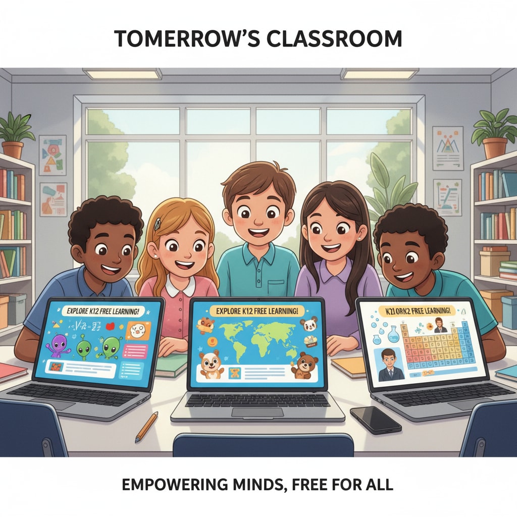 Students using a free K12 learning platform