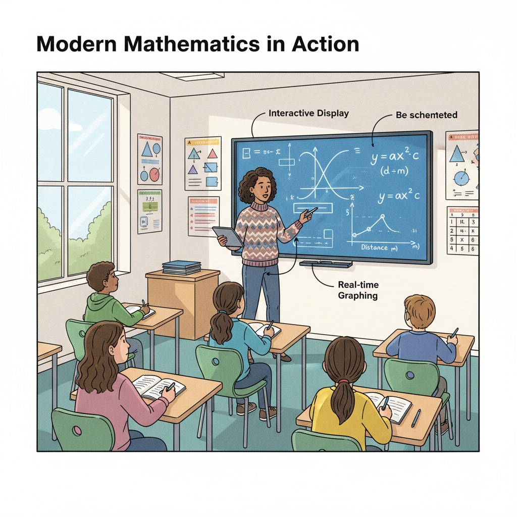 Math teacher using digital tool for teaching equations in the context of mechanical engineering to math education transition