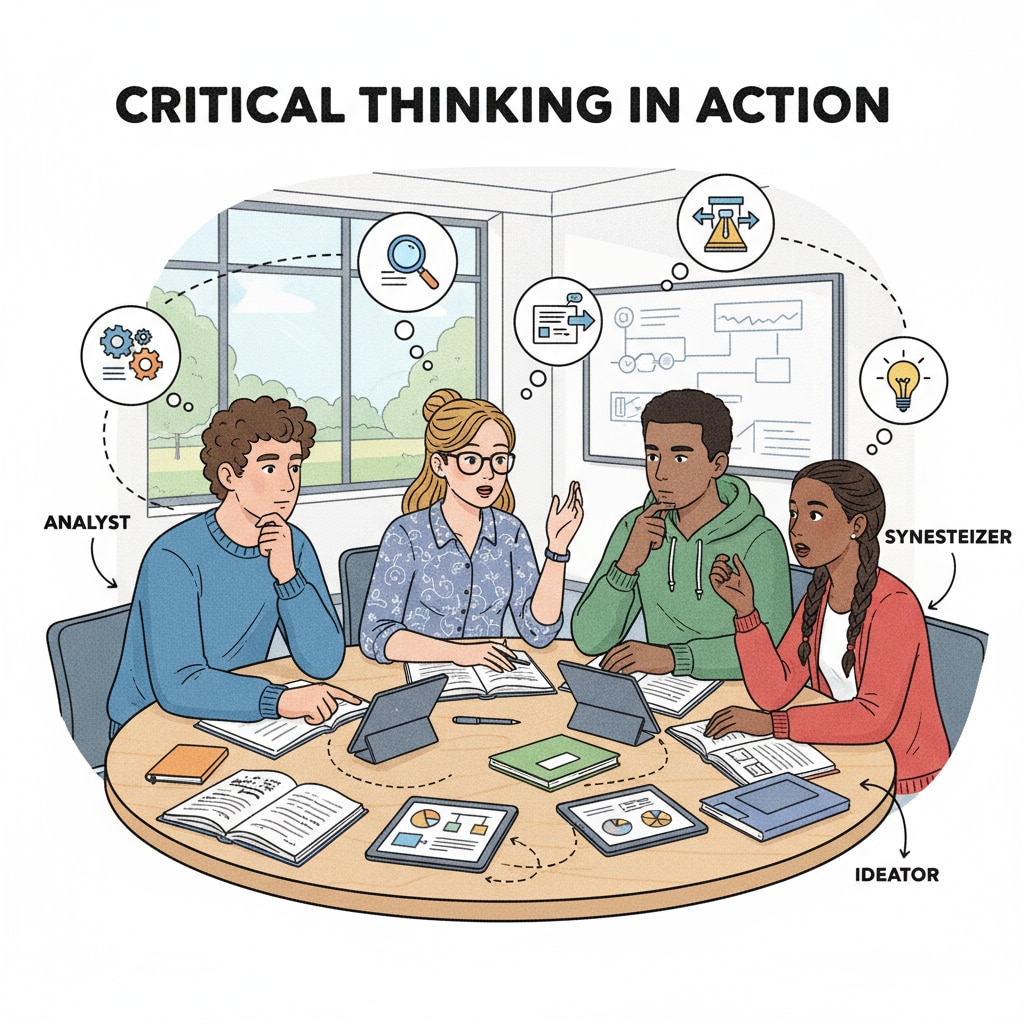 Students engaged in critical thinking discussion relevant to learning ability evaluation